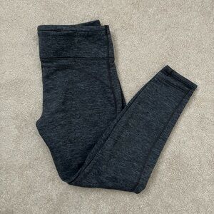 Athleta Altitude Tights Dark Heathered Grey Size Large Winter Fleece Leggings